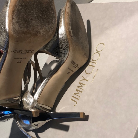 Jimmy Choo Ivette 75mm Champagne 38 - Picture 6 of 11